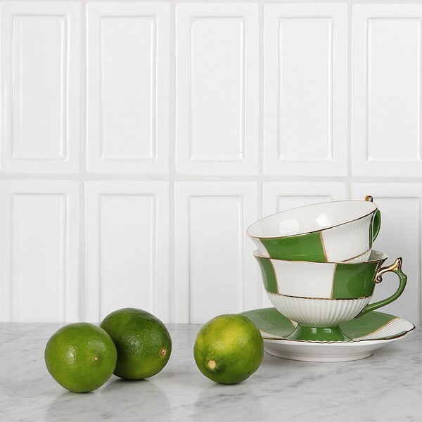 Royal White Glossy Eren Ceramic Wall Decos 3×6 (DC00248)