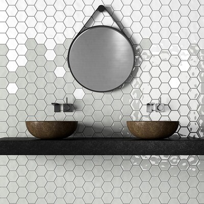 Cold Glossy Hexagon 5 Ceramic Tile 5 (DC00256)