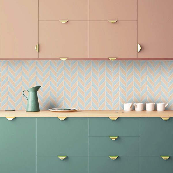 Jules Glossy Chevron Ceramic Tile 2×6 (DC00272)