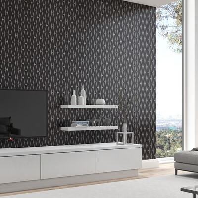 Black Glossy Longest Hexagon Ceramic Tile 3×7 7/8 (DC00358)