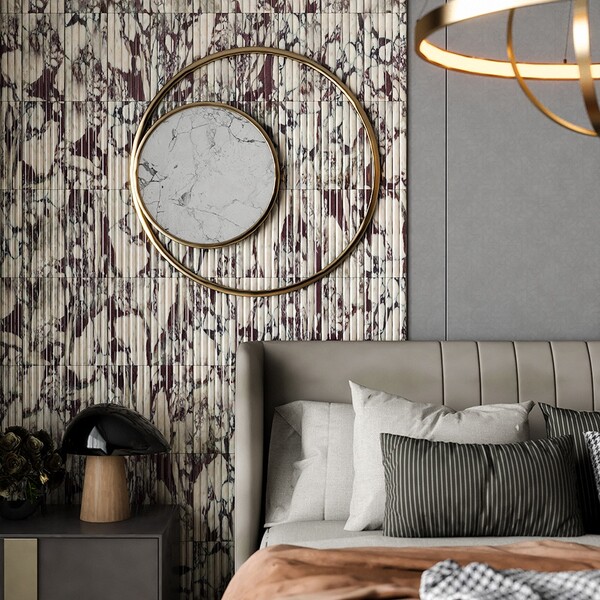 Calacatta Viola Honed Flute Trim Marble Tile 6×12 (ML00955)