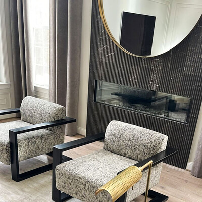 Iris Black Honed Flute Trim Marble Accent Tiles 6×24 (ML00982)