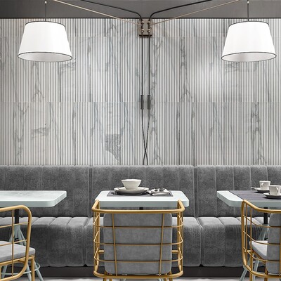 Calacatta Gold Royal Honed Flute Trim Marble Tile 6×24 (ML00988)