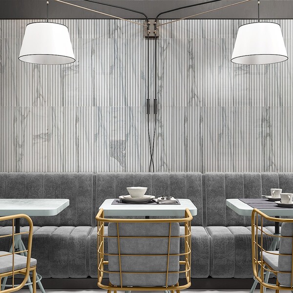 Calacatta Gold Royal Honed Flute Trim Marble Tile 6×24 (ML00988)