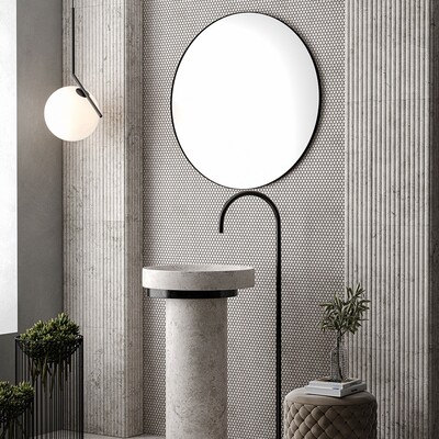 Silver Shadow Honed Flute Trim Marble Tile 6×24 (ML00990)