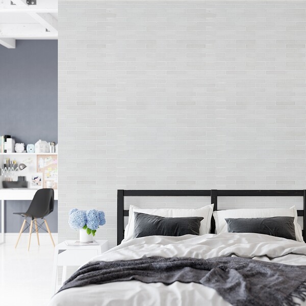 Aspen White Honed 5/8×3 Marble Mosaic 12×12 (MS01333)