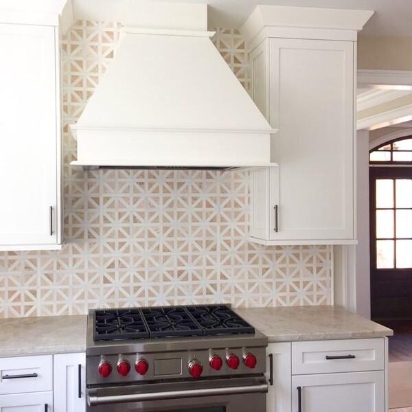 Diana Royal, Snow White Honed Classic Lattice Marble Mosaic 14 3/4×14 3/4 (MS01495)