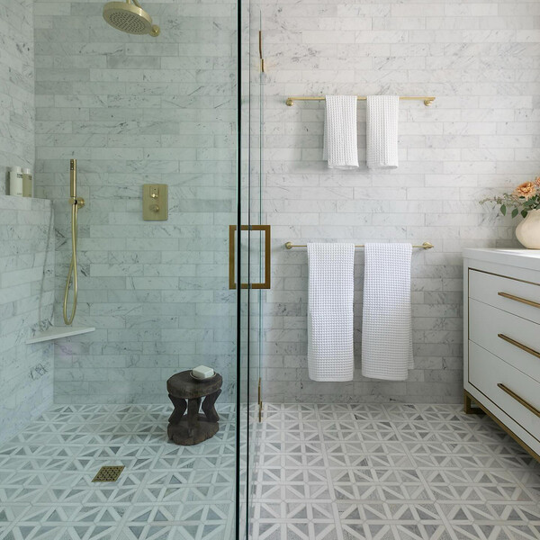 Snow White, Avenza Multi Finish Classic Lattice Marble Mosaic 14 3/4×14 3/4 (MS01497)