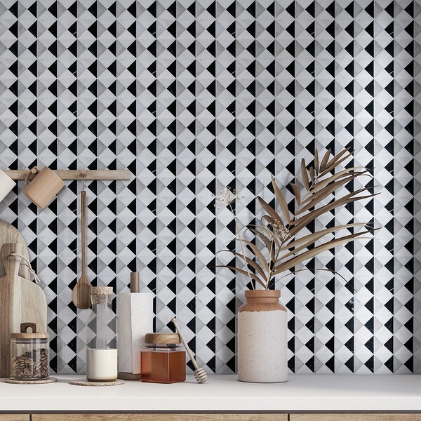 Glacier, Black, Snow White Multi Finish Devon Marble Mosaic 12 1/2×12 1/2 (MS01502)