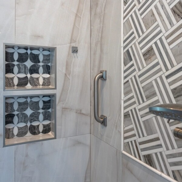 Skyline, Snow White Multi Finish Maze Basket Marble Mosaic 14 15/16×17 11/16 (MS01769)