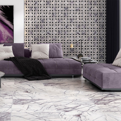 Lilac Honed Kent Marble Mosaic 13 9/16×13 9/16 (MS02226)
