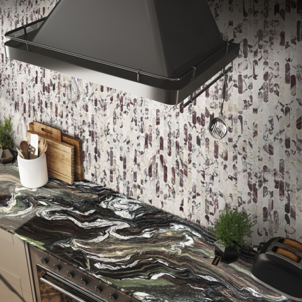 Calacatta Viola Honed Pill Marble Mosaic 12×12 (MS02558)