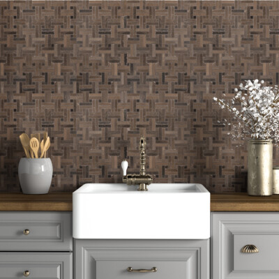 Douz Honed Diagonal Basket Weave Limestone Mosaic 13 3/16×13 3/16 (MS02617)