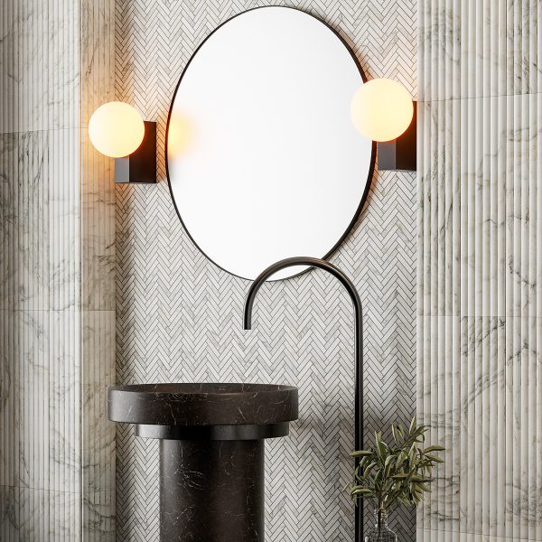 Calacatta Renaissance Honed Flute Trim Marble Accent Tiles 6×24 (ML01152)