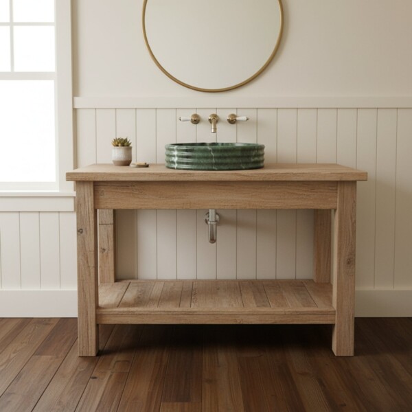 Verde Tia Honed Fluted Marble Sink 18×6 (SN00253)