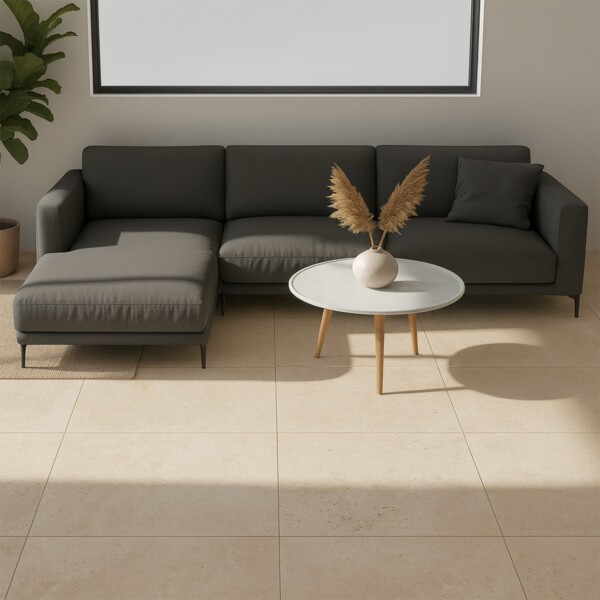 Fildişi Fırçalanmış Traverten Karo 18×18 (TL11558)