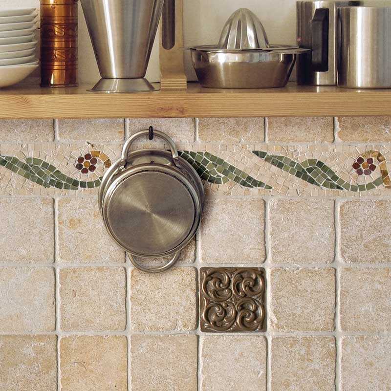 Seashell Tumbled  Limestone Tile 4×4