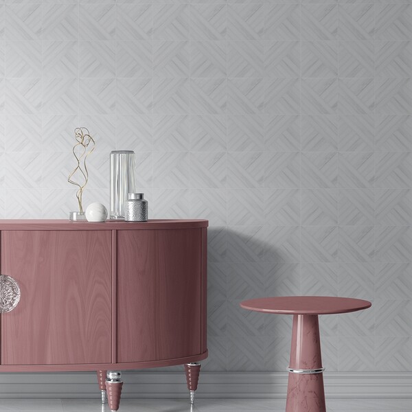 Snow White Multi Finish Ponte Marble Mosaic 14 5/16×14 5/16 (MS01544)