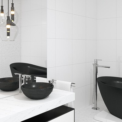 Aspen White Honed Marble Tile 18×18 (TL16730)