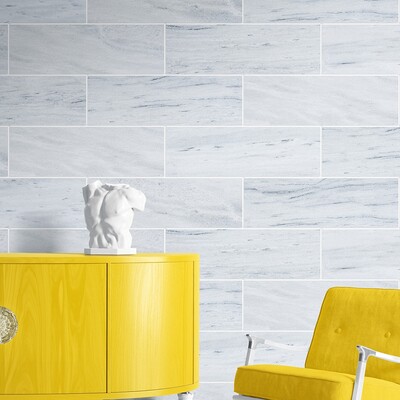 Neptune White Honed Subway Marble Tile 4×12 (TL17708)