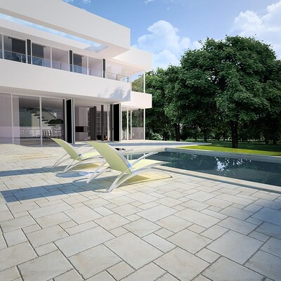 Diana Royal Reclaimed Marble Pavers Ashlar Pattern (TL17776)