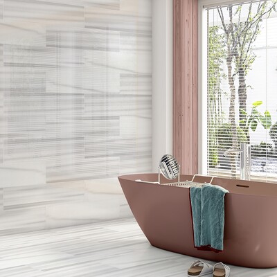 Frost White Polished Marble Tile 8×36 (TL18393)