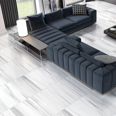 Frost White Polished Marble Tile 18×36 (TL18394)