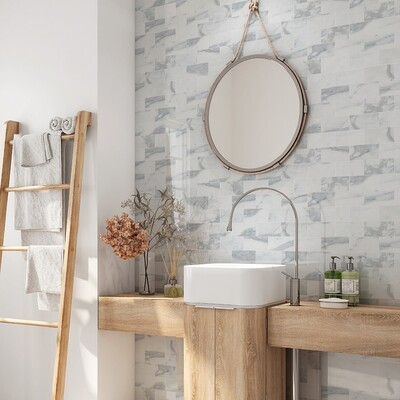 Calacatta Gold Royal Polished Marble Tile 2 3/4×5 1/2 (TL18802)