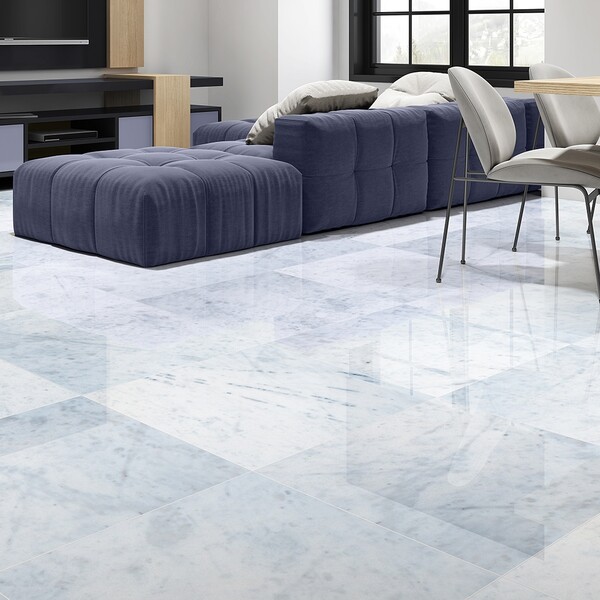 Opal White Polished Marble Tile 24×24 (TL18826)