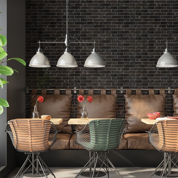 Iris Black Polished Subway Marble Tile 2×8 (TL20035)