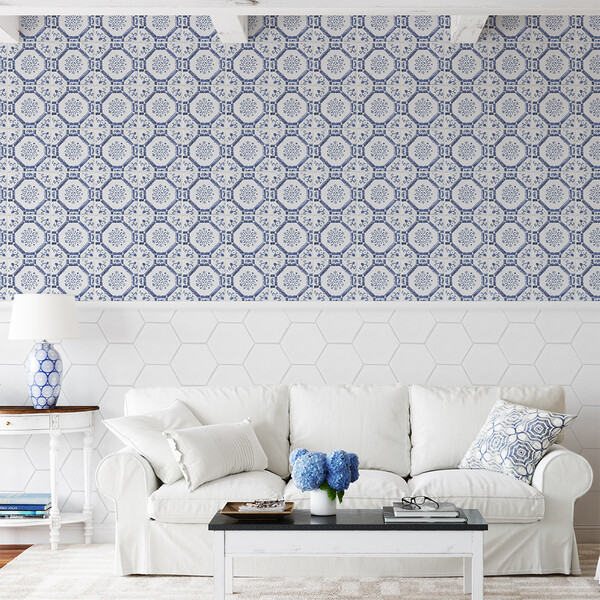 Royal White Glossy Hexagon 5 Ceramic Tile 5 (DC00259)