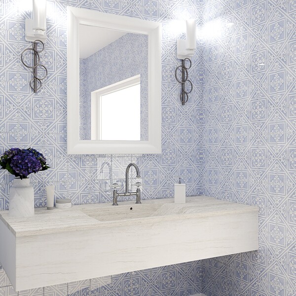 Indigo Wash Manorca Glossy Ceramic Tile 6×6 (TL80364)