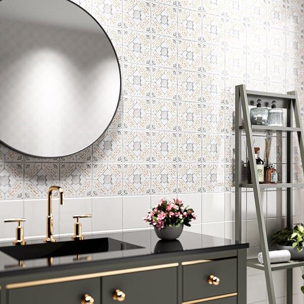 Taormina Bianco Glossy Ceramic Tile 6×6 (TL80395)