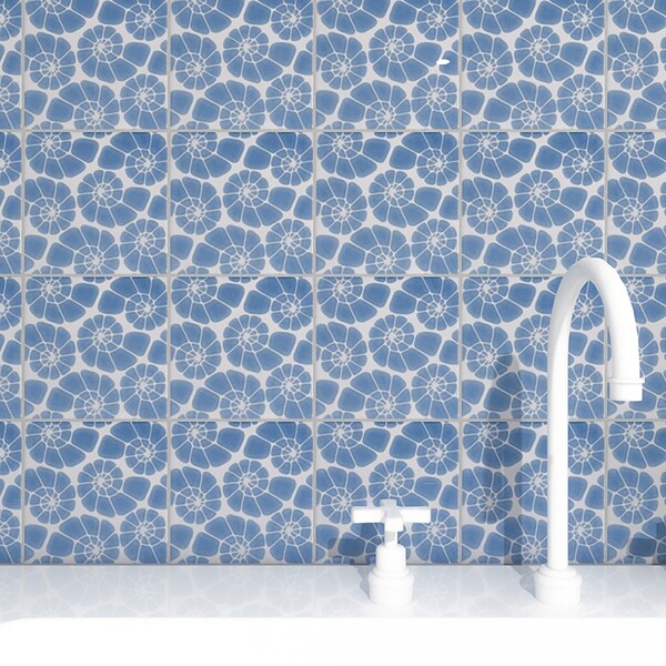 Ocean Weave Glossy Nautilus Cluster Ceramic Tile 6×6 (TL80438)