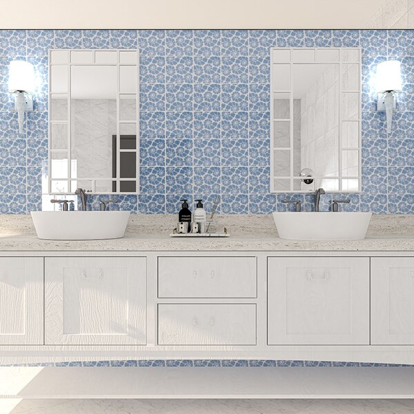 Ocean Weave Glossy Nautilus Cluster Ceramic Tile 6×6 (TL80438)