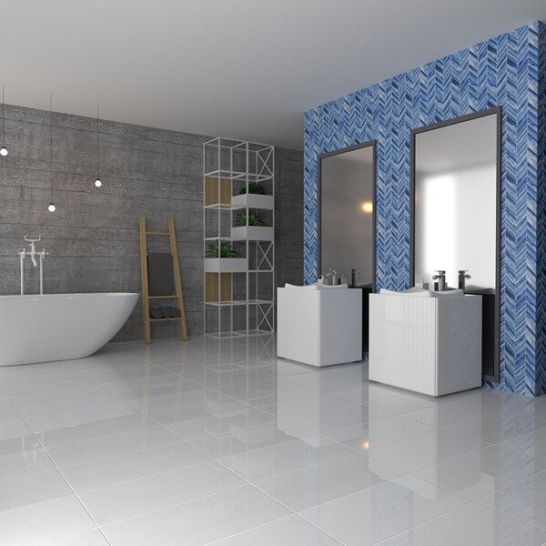 Aspen White Polished Marble Tile 12×24 (TL16765)