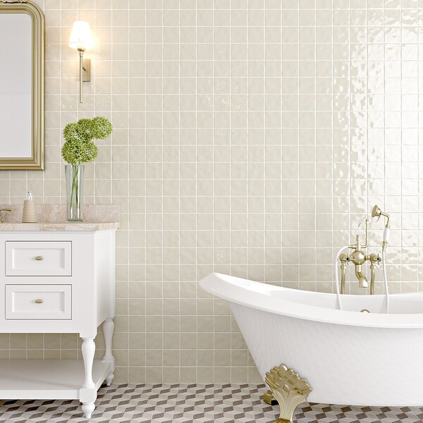 Butter Glossy Ceramic Tile 4×4 (TL80550)