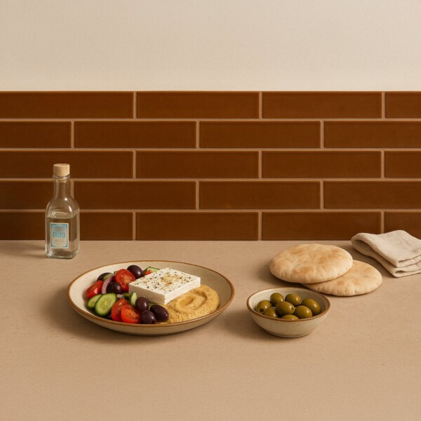 Hickory Glossy  Thin Brick Tile 2 1/4×7 7/8 (TL80570)