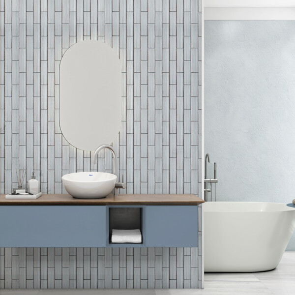 Sky Glossy Legato Thin Brick Accent Tiles 2 1/4×7 7/8 (TL80584)