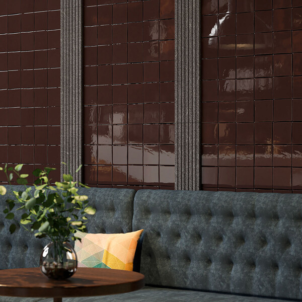 Terra Firma Glossy Zellige Tile 4×4 (TL80842) Iris Black Leather Ethan Marble Tile 6×24 (ML01103)
