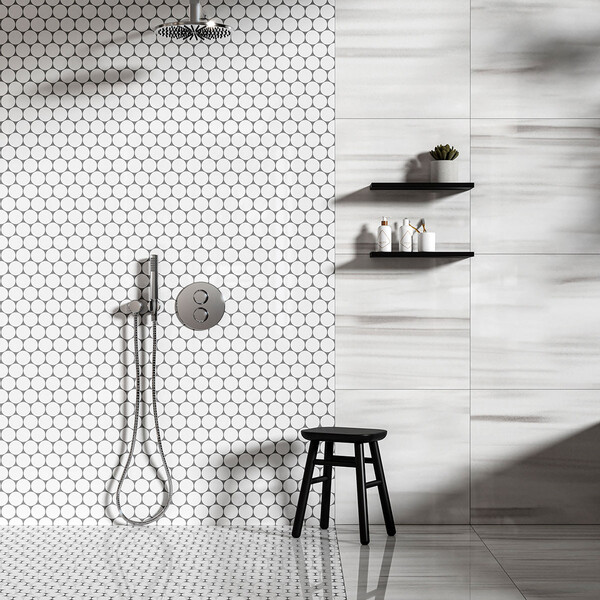 Frost White Polished  Marble Tile 24×24 (TL18396)