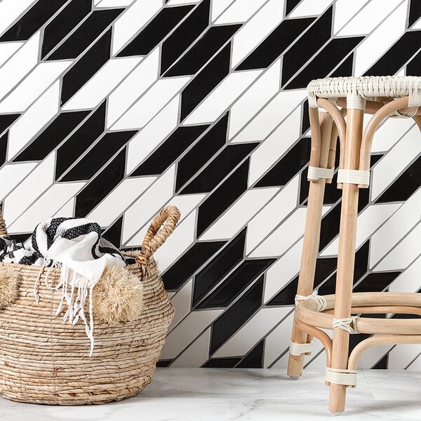 Satin Cotton Matte Chevron Ceramic Tile 2×6 (DC00273)