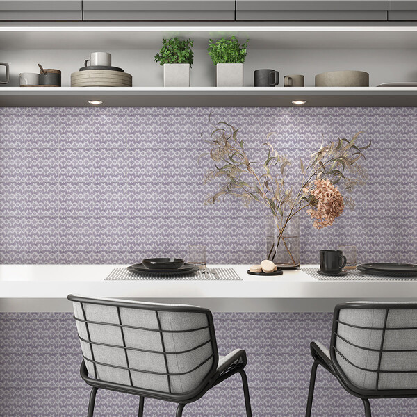 Pure White, Wisteria Glossy Clara B Ceramic Tile 6×6 (XSP90013)