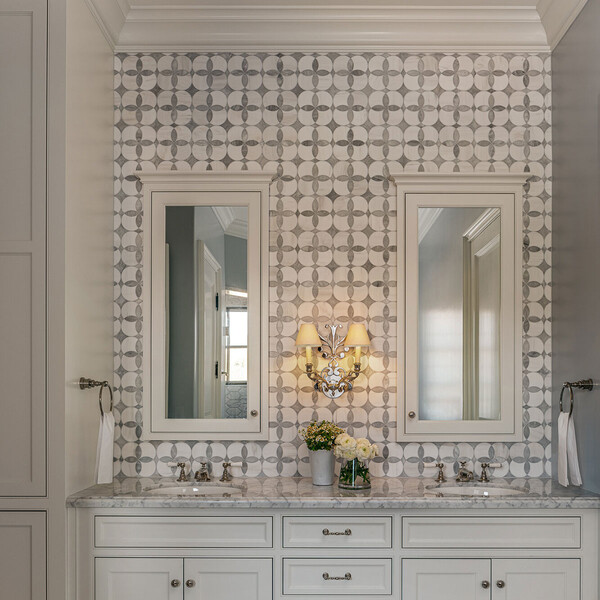 Afyon White, Dolomite Multi Finish Constantine Marble Mosaic 13 5/8×13 5/8 (YNR10020)