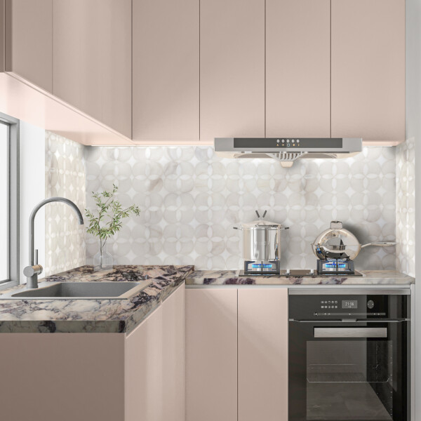 Afyon White, Dolomite Multi Finish Constantine Marble Mosaic 13 5/8×13 5/8 (YNR10020)