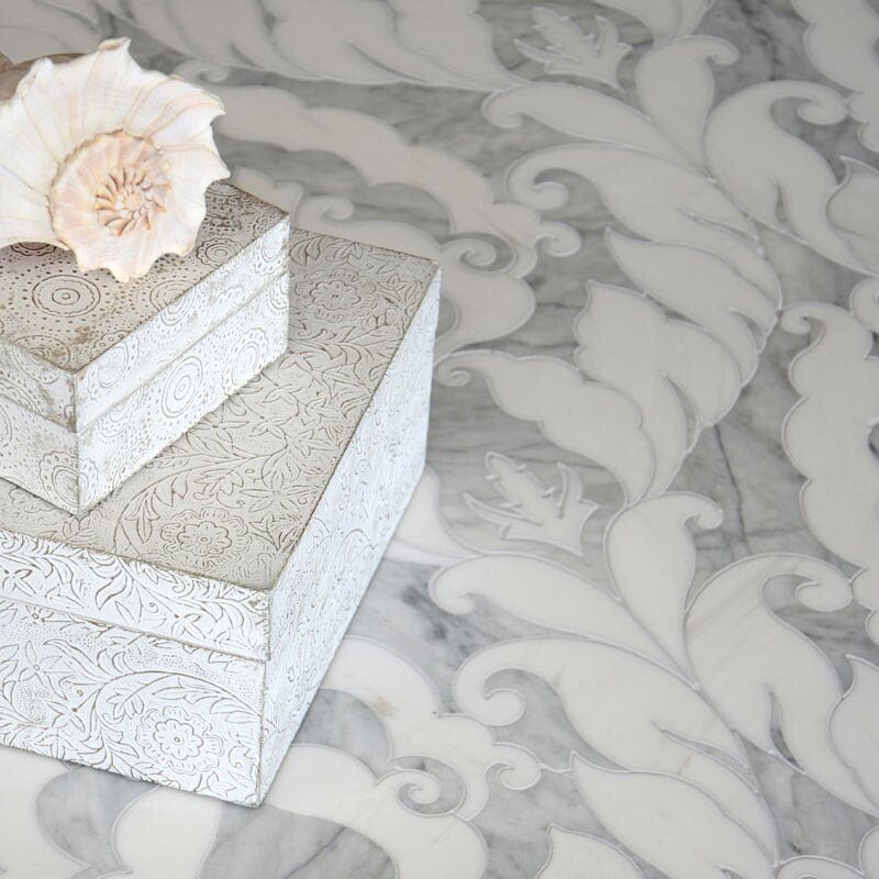 Avenza Dark, Dolomite Multi Finish Rumi Marble Mosaic 13 9/16×18