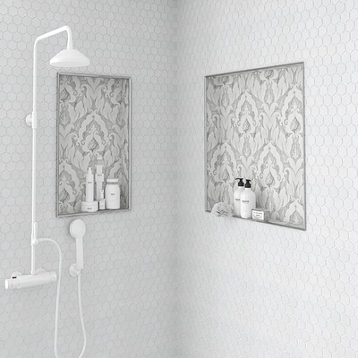 Rumi Avenza Dark, Dolomite Multi Finish Marble Waterjet Decos 13 9/16×18 (YNR10038)