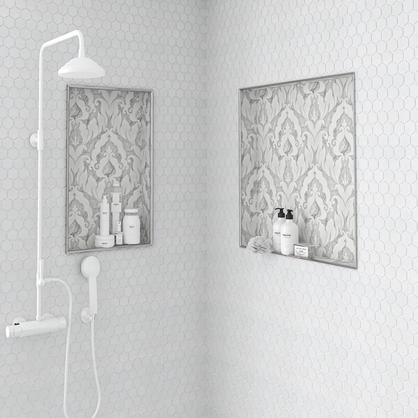 Rumi Avenza Dark, Dolomite Multi Finish Marble Waterjet Decos 13 9/16×18 (YNR10038)