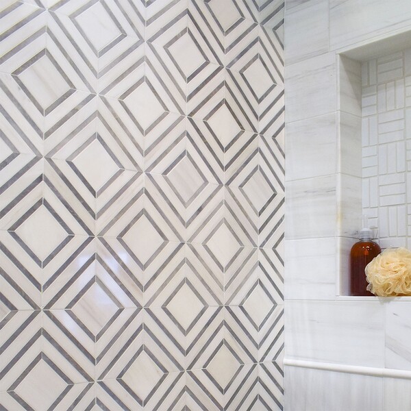 Yildiz Avenza Light, Dolomite Multi Finish Marble Waterjet Decos 8 13/16×11 (YNR10046)