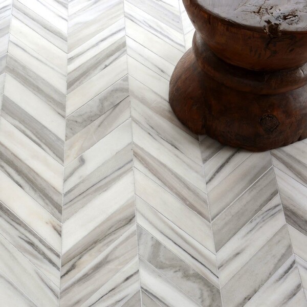 Bosphorus Skyline Vein Cut Multi Finish Marble Waterjet Decos 13 7/16x 13 7/16 (YNR10051)